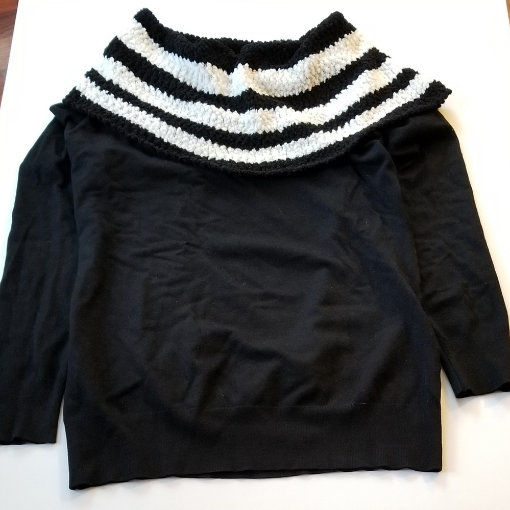 WHBM COWL NK CHEN SWEATER BLACK